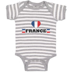 Baby Clothes An Heart France Flag Baby Bodysuits Boy & Girl Cotton