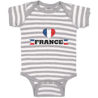 Baby Clothes An Heart France Flag Baby Bodysuits Boy & Girl Cotton