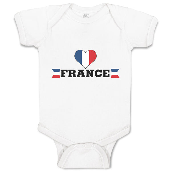 Baby Clothes An Heart France Flag Baby Bodysuits Boy & Girl Cotton