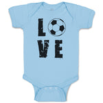Baby Clothes Love Football Sports Ball Silhouette Baby Bodysuits Cotton
