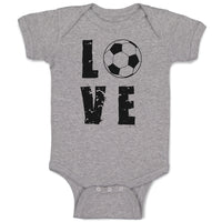 Baby Clothes Love Football Sports Ball Silhouette Baby Bodysuits Cotton