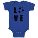 Baby Clothes Love Football Sports Ball Silhouette Baby Bodysuits Cotton