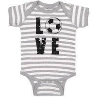 Baby Clothes Love Football Sports Ball Silhouette Baby Bodysuits Cotton