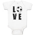 Baby Clothes Love Football Sports Ball Silhouette Baby Bodysuits Cotton