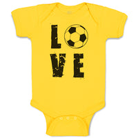 Baby Clothes Love Football Sports Ball Silhouette Baby Bodysuits Cotton