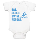 Eat. Sleep. Swin. Repeat. Sports Swimmer Swimming Water