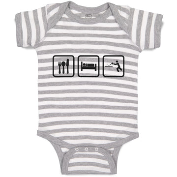 Baby Clothes Eat Sleep Table Tennis Sport Baby Bodysuits Boy & Girl Cotton