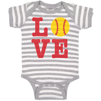 Baby Clothes Love Sports Baseball Ball Baby Bodysuits Boy & Girl Cotton