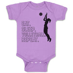 Eat. Sleep. Volleyball. Repeat. Girl Playing with Basketball Sports