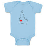 Baby Clothes Idaho Heart Love States Baby Bodysuits Boy & Girl Cotton