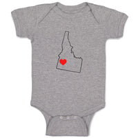 Baby Clothes Idaho Heart Love States Baby Bodysuits Boy & Girl Cotton