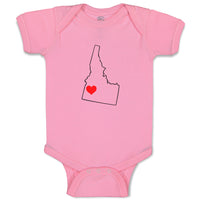 Baby Clothes Idaho Heart Love States Baby Bodysuits Boy & Girl Cotton