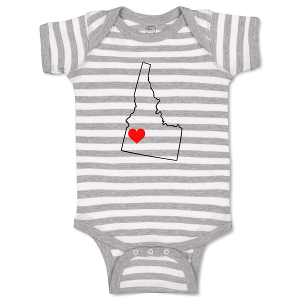 Baby Clothes Idaho Heart Love States Baby Bodysuits Boy & Girl Cotton