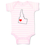 Baby Clothes Idaho Heart Love States Baby Bodysuits Boy & Girl Cotton