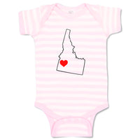 Baby Clothes Idaho Heart Love States Baby Bodysuits Boy & Girl Cotton