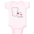 Baby Clothes Louisiana Heart Love States Baby Bodysuits Boy & Girl Cotton