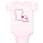 Baby Clothes Louisiana Heart Love States Baby Bodysuits Boy & Girl Cotton