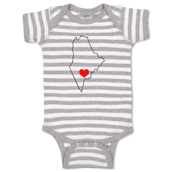 Baby Clothes Maine Heart Love Baby Bodysuits Boy & Girl Newborn Clothes Cotton