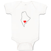 Baby Clothes Maine Heart Love Baby Bodysuits Boy & Girl Newborn Clothes Cotton