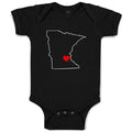 Baby Clothes Minnesota Heart Love States Baby Bodysuits Boy & Girl Cotton