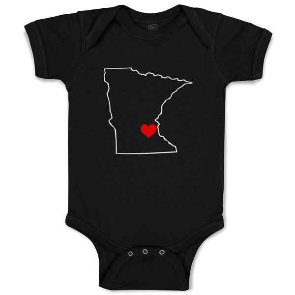 Baby Clothes Minnesota Heart Love States Baby Bodysuits Boy & Girl Cotton