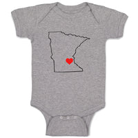 Baby Clothes Minnesota Heart Love States Baby Bodysuits Boy & Girl Cotton