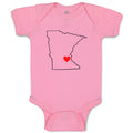 Baby Clothes Minnesota Heart Love States Baby Bodysuits Boy & Girl Cotton