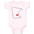 Baby Clothes Minnesota Heart Love States Baby Bodysuits Boy & Girl Cotton