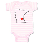 Baby Clothes Minnesota Heart Love States Baby Bodysuits Boy & Girl Cotton