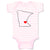 Baby Clothes Minnesota Heart Love States Baby Bodysuits Boy & Girl Cotton