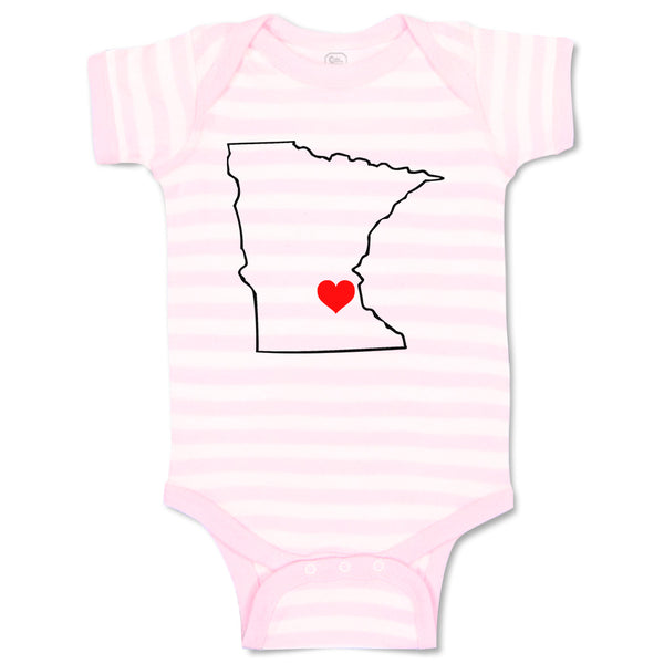 Baby Clothes Minnesota Heart Love States Baby Bodysuits Boy & Girl Cotton