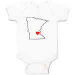 Baby Clothes Minnesota Heart Love States Baby Bodysuits Boy & Girl Cotton