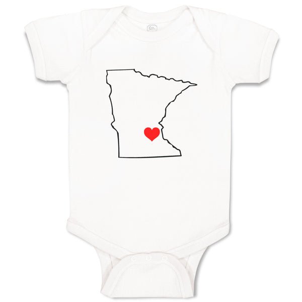 Baby Clothes Minnesota Heart Love States Baby Bodysuits Boy & Girl Cotton