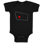 Baby Clothes Montana Heart Love States Baby Bodysuits Boy & Girl Cotton