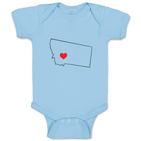 Baby Clothes Montana Heart Love States Baby Bodysuits Boy & Girl Cotton