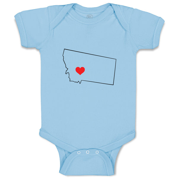 Baby Clothes Montana Heart Love States Baby Bodysuits Boy & Girl Cotton