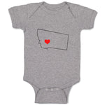 Baby Clothes Montana Heart Love States Baby Bodysuits Boy & Girl Cotton