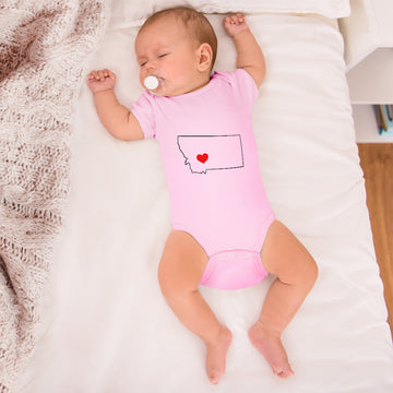 Baby Clothes Montana Heart Love States Baby Bodysuits Boy & Girl Cotton