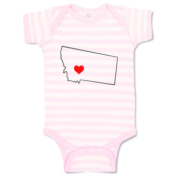 Baby Clothes Montana Heart Love States Baby Bodysuits Boy & Girl Cotton