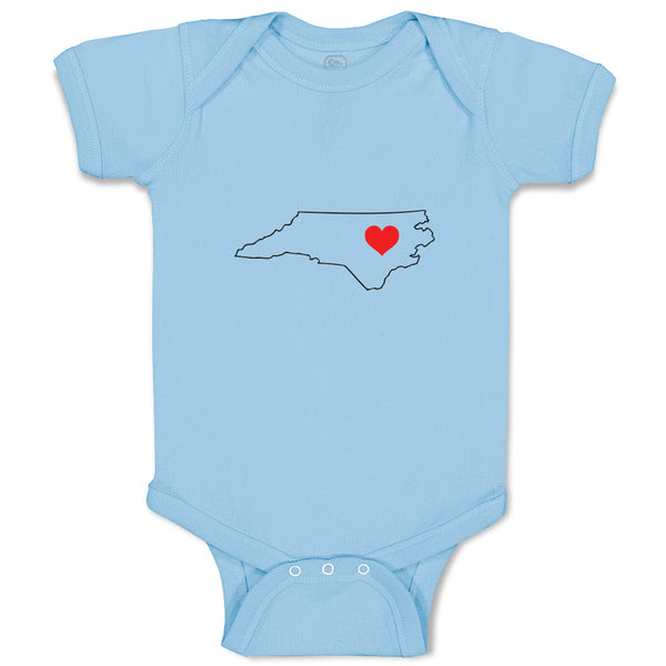 Baby Clothes North Carolina Heart Love States Baby Bodysuits Boy & Girl Cotton