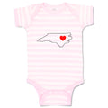 Baby Clothes North Carolina Heart Love States Baby Bodysuits Boy & Girl Cotton