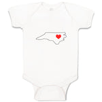 Baby Clothes North Carolina Heart Love States Baby Bodysuits Boy & Girl Cotton