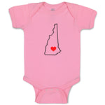 Baby Clothes New Hampshire Heart Love States Baby Bodysuits Boy & Girl Cotton