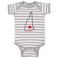 Baby Clothes New Hampshire Heart Love States Baby Bodysuits Boy & Girl Cotton