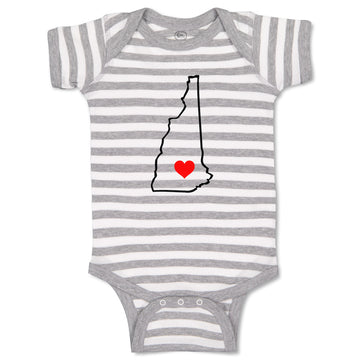 Baby Clothes New Hampshire Heart Love States Baby Bodysuits Boy & Girl Cotton