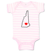 Baby Clothes New Hampshire Heart Love States Baby Bodysuits Boy & Girl Cotton