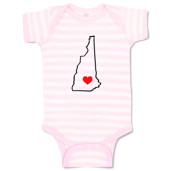 Baby Clothes New Hampshire Heart Love States Baby Bodysuits Boy & Girl Cotton