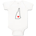 Baby Clothes New Hampshire Heart Love States Baby Bodysuits Boy & Girl Cotton