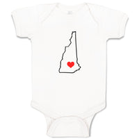 Baby Clothes New Hampshire Heart Love States Baby Bodysuits Boy & Girl Cotton