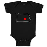 Baby Clothes Pennsylvania Heart Love States Baby Bodysuits Boy & Girl Cotton